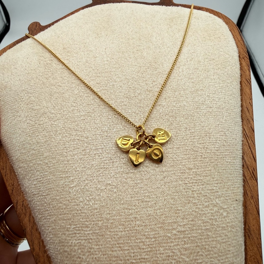 Dior Gold Heart Charm Necklace